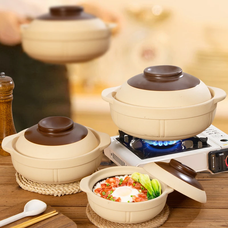 陶土砂锅煤气炖锅明火煲汤干烧不裂砂锅拌饭煲仔饭耐高温小号商用