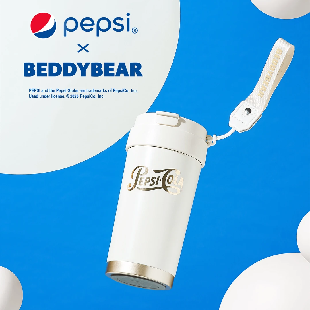 【百事联名】杯具熊轻心保温咖啡杯儿童成人通用车载双饮口创意水杯