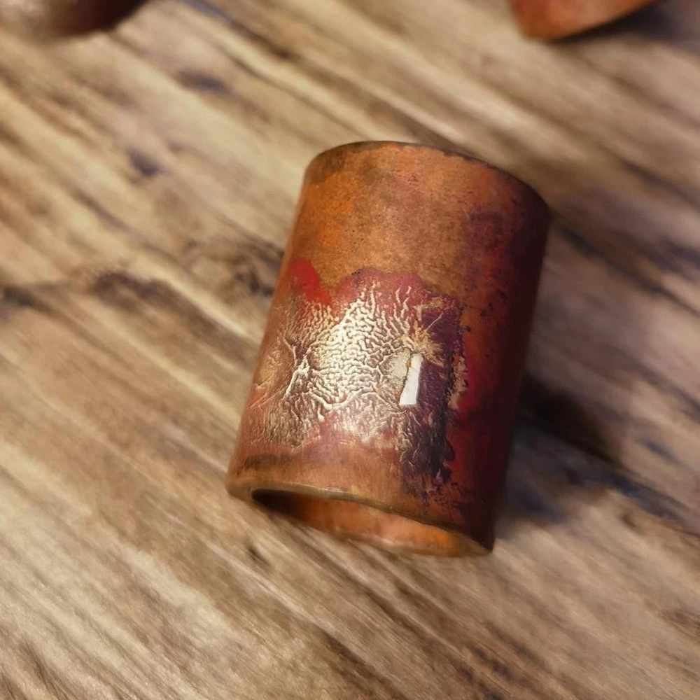 JIANGXIAOYU/匠小鱼匠小鱼出品紫铜走银锻打盖置