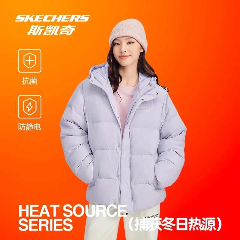 【情侣同穿】斯凯奇冬季三防连帽羽绒服加厚立领保暖外套L324U154