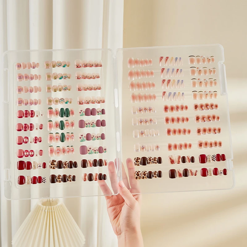 英国美甲穿戴甲收纳盒防尘样品展示大容量甲片色卡本盒子整理册
