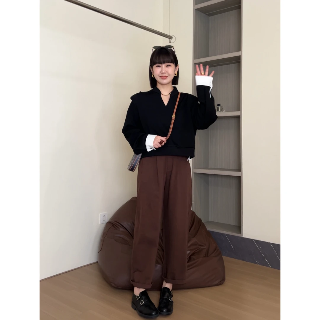 方和屿.早秋小个子微胖设计感长袖高端卫衣时尚小洋装A10-30002