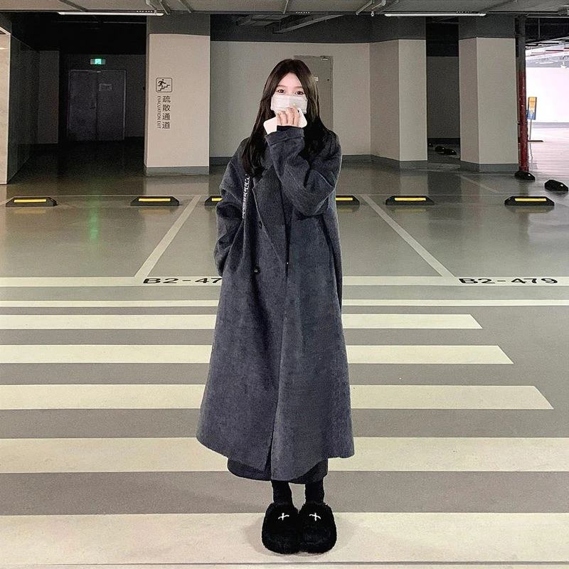 2023美拉德中长款毛呢外套女小个子洋气秋冬加绒加厚气质呢子大衣