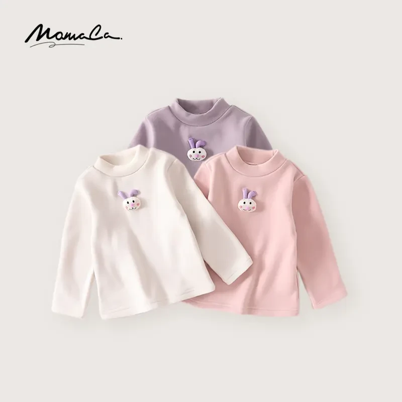 MOMOCO冬季新款女童甜美玩偶小兔子打底衫75830239026&27&25