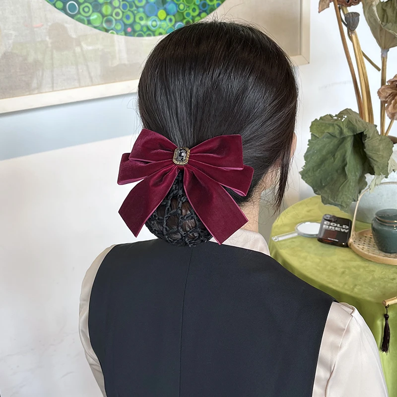 头花女职业护士发网工作盘头发头饰空姐盘发网兜发饰2023年新款女