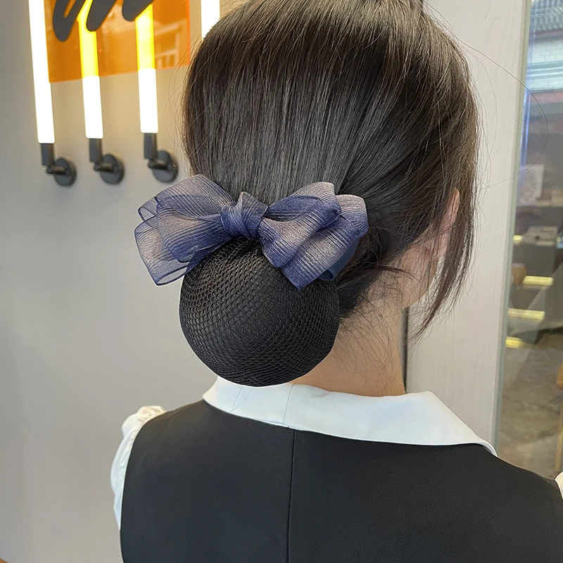 雨妃护士空姐头花女职业2025年新款高级盘发网兜酒店服务员发网夹