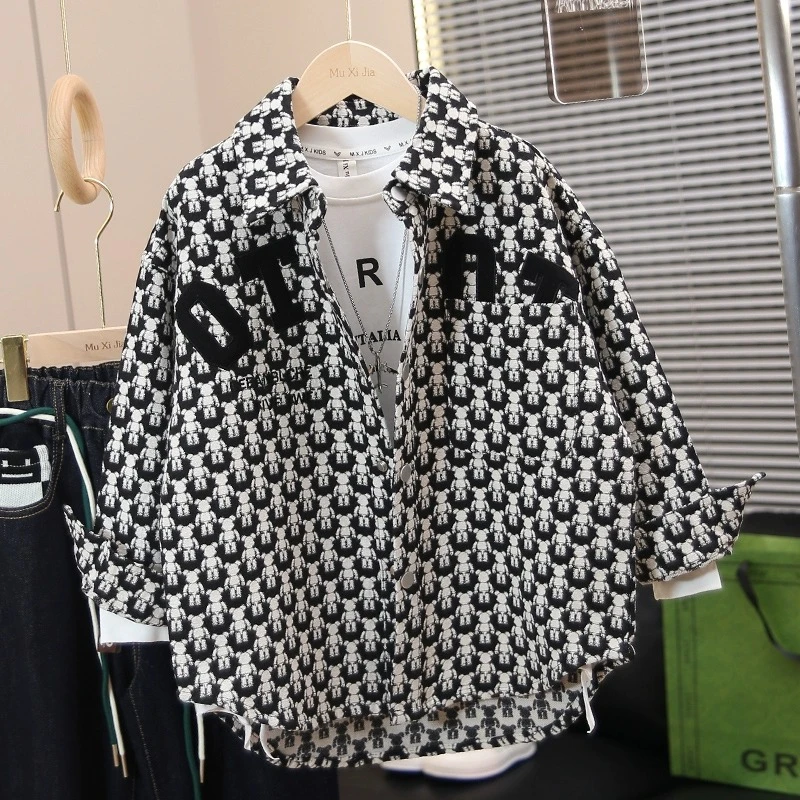 儿童装男童秋装衬衫春秋款2025新款洋气衬衣中大童男孩秋季外套潮