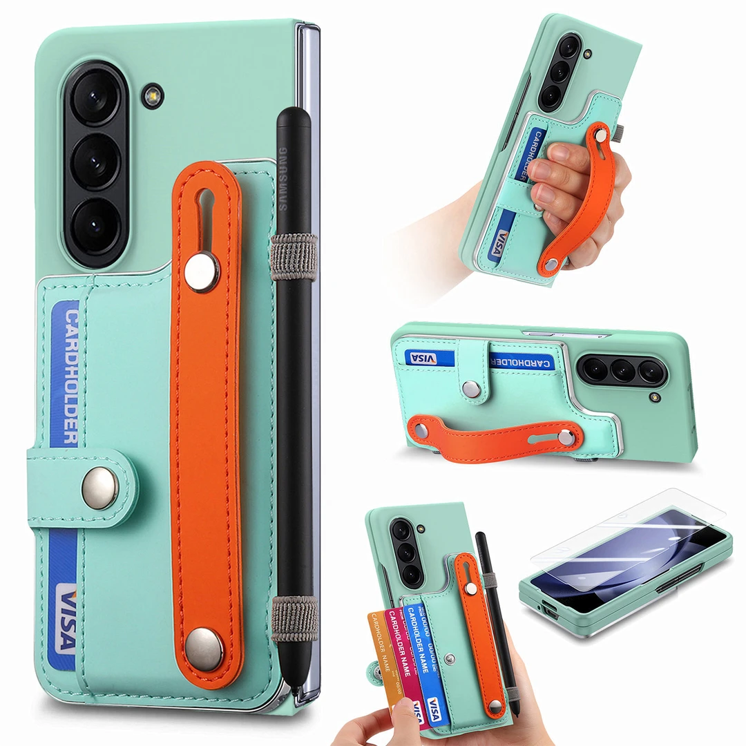 铭铭韩款适用三星zfold6手机壳防摔腕带zfold5全包笔槽可放卡皮套