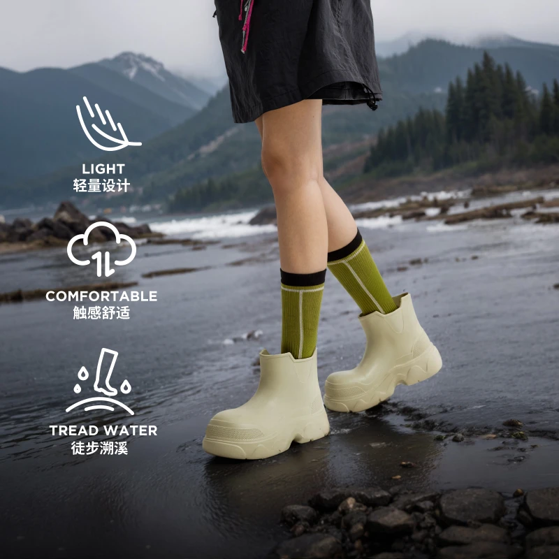 ins雨鞋女款新款时尚款外穿水鞋短筒防水防滑日式雨靴户外轻