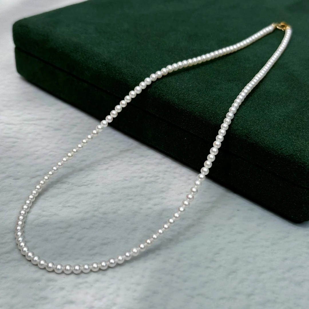 【莞莞专属】【星野】3-4mm正圆无暇珍珠极光baby小米链RY8140