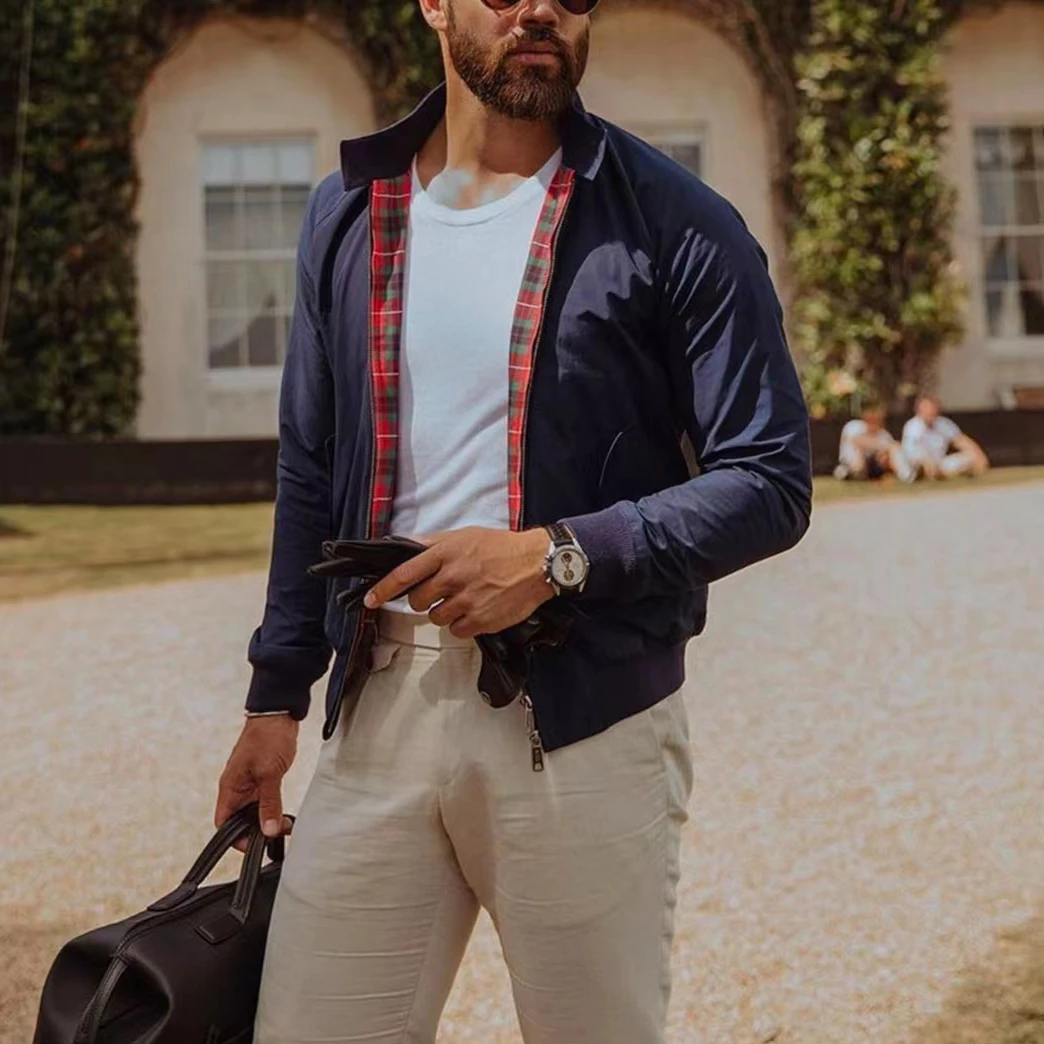 Hawkdk男士立领夹克外套经典英国哈林顿飞行员服baracuta G9同款