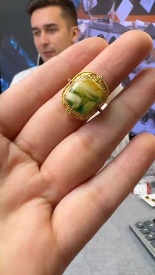 【闪购商品】琥珀戒指银S925镶嵌253多样性