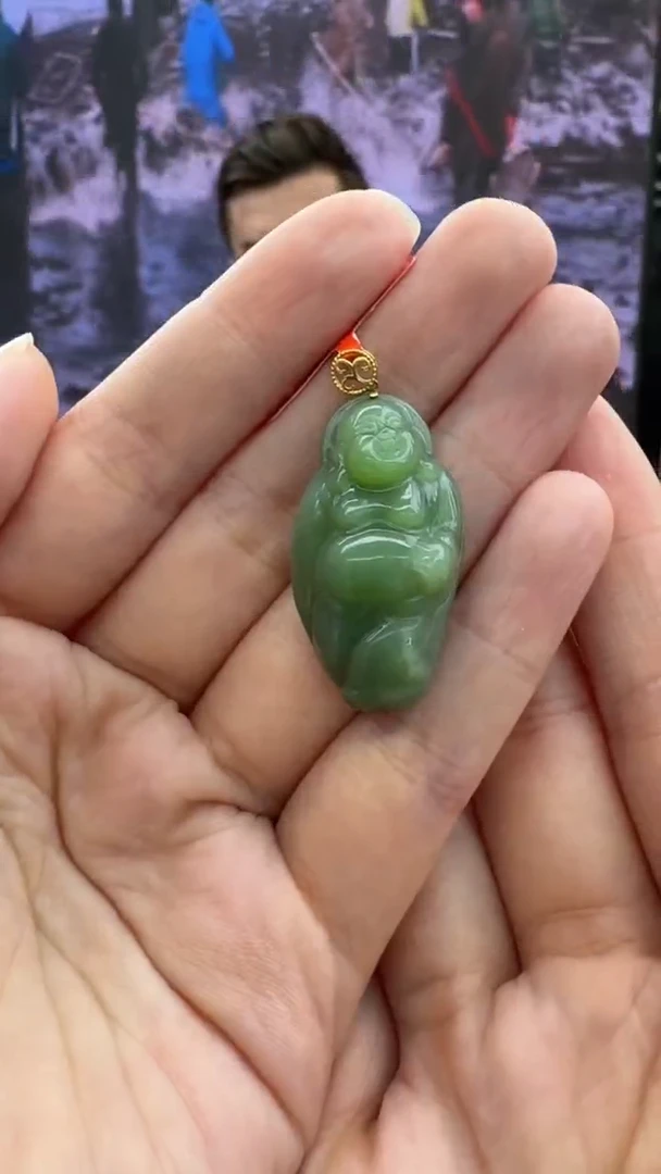 【闪购商品】和田玉(碧玉)颈饰18K金镶嵌676秒拍号