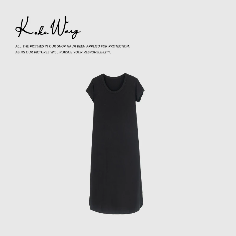 KOKO WANG夏季极简小黑裙直筒显瘦百搭女装连衣裙N2444F16Q05