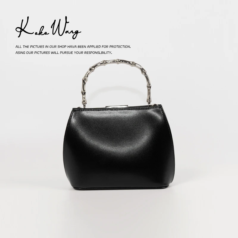 KOKO WANG小众设计光面牛皮百搭手提包182664E08S09