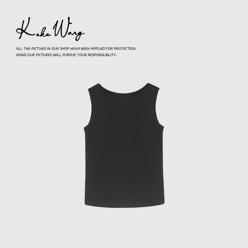 KOKO WANG四季款船领简约高级舒适百搭无袖背心011034G14N10