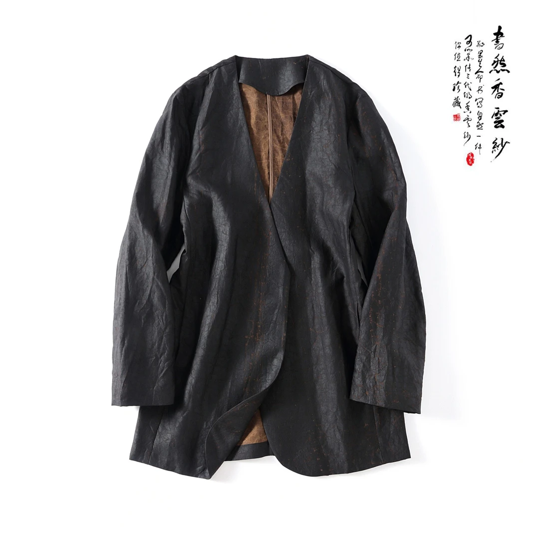 【书然瑰蜜】S1831香云纱长袖西装外套