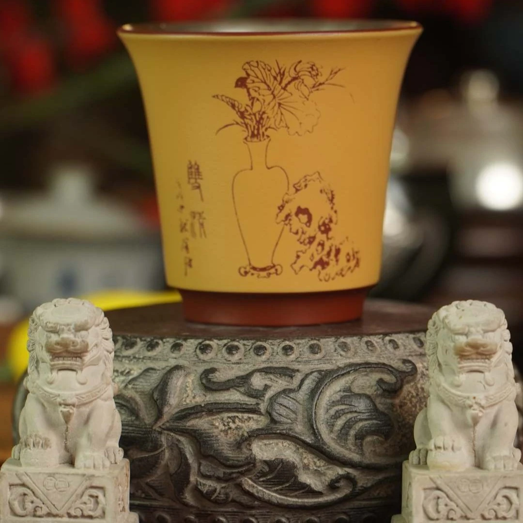 [银瓷觅工】国家工艺美术大师瞿军强手工紫砂银瓷杯收藏珍品