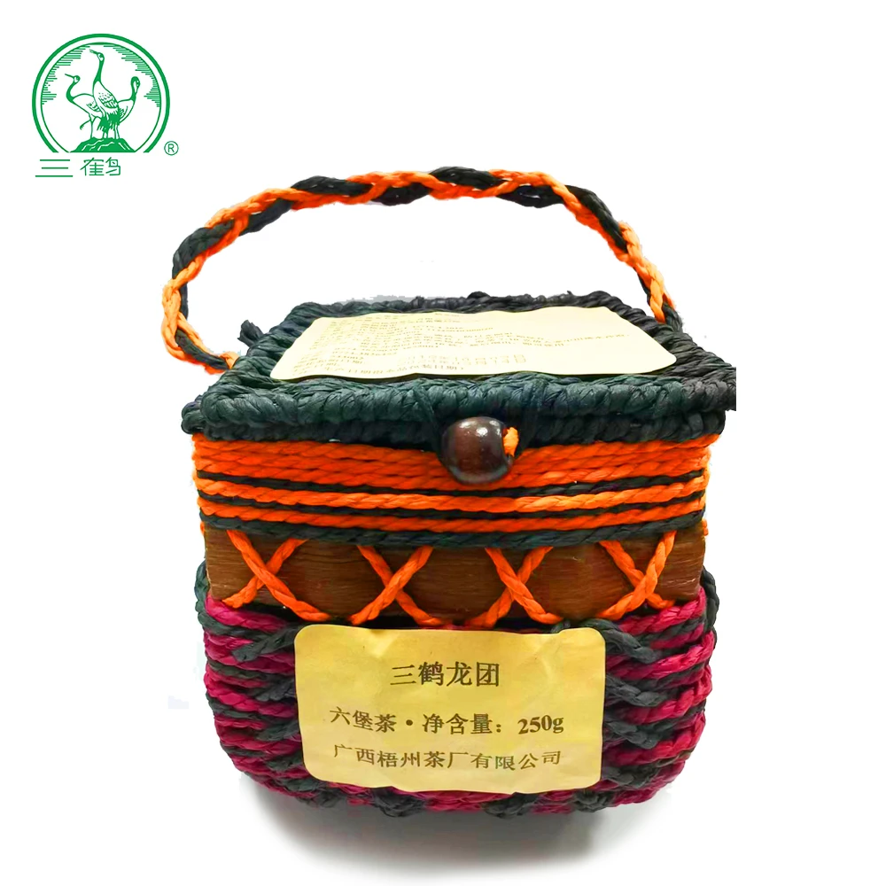 【三鹤龙团250克】三鹤六堡茶2018年特级广西梧州黑茶