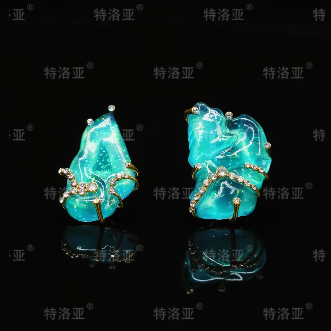 特洛亚 铜合金耳饰 手工气质时尚复古小众设计师 YD1245