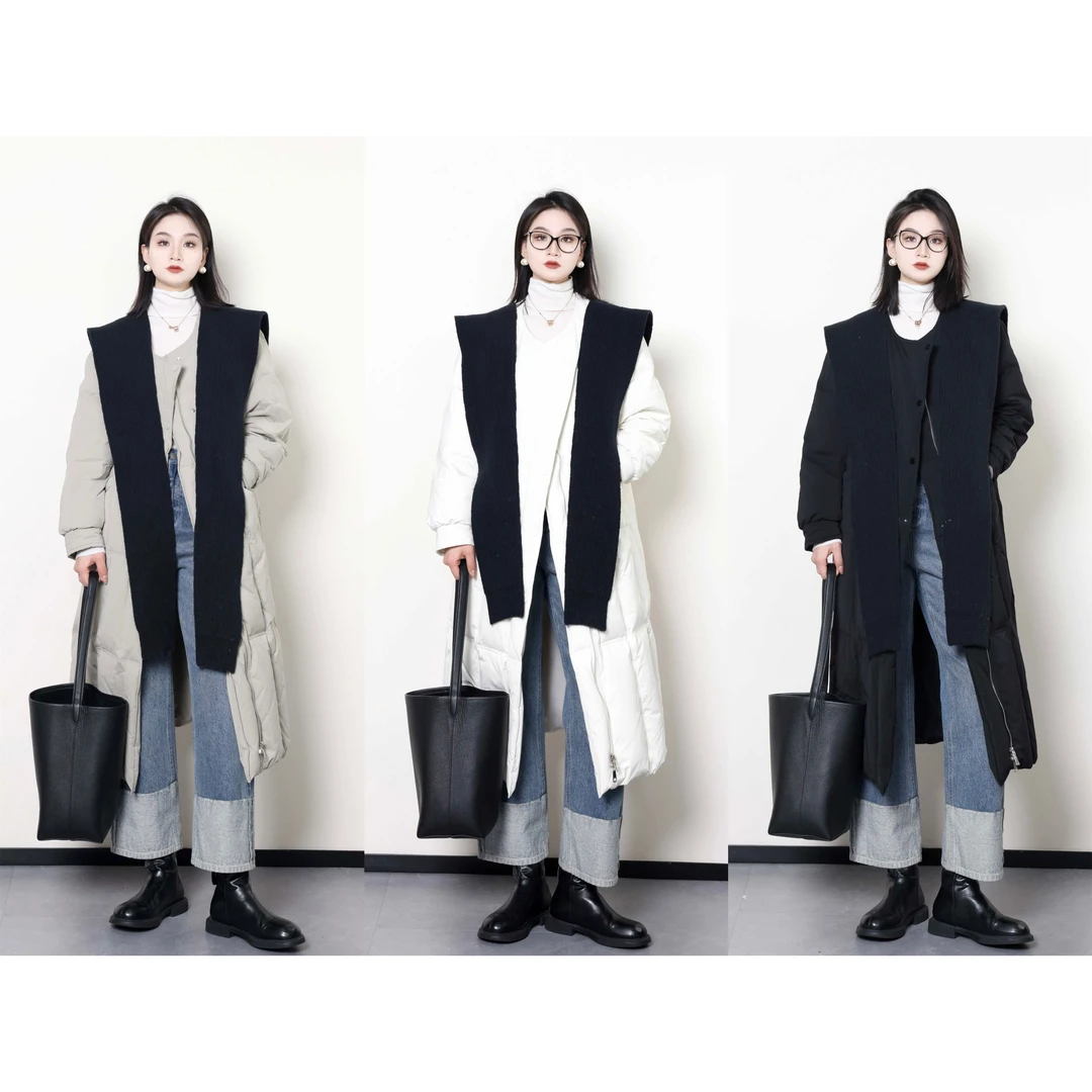 QC李潇洒【椰蓉贝果】微胖大码女装冬季保暖长款羽绒外套ZY311H36