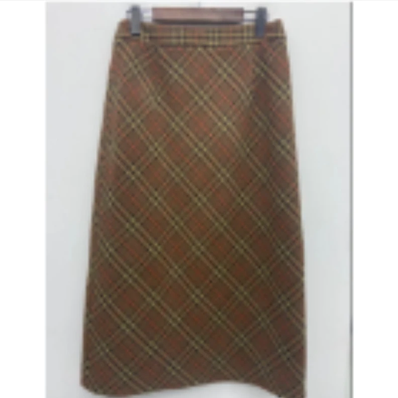 QC李潇洒时尚百搭韩系氛围感格子半身裙(长款)ZY301J28