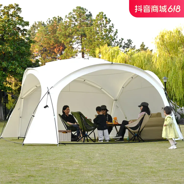 加厚穹顶天幕帐篷户外防风露营挡风防雨野营黑胶防晒庇护所遮阳棚