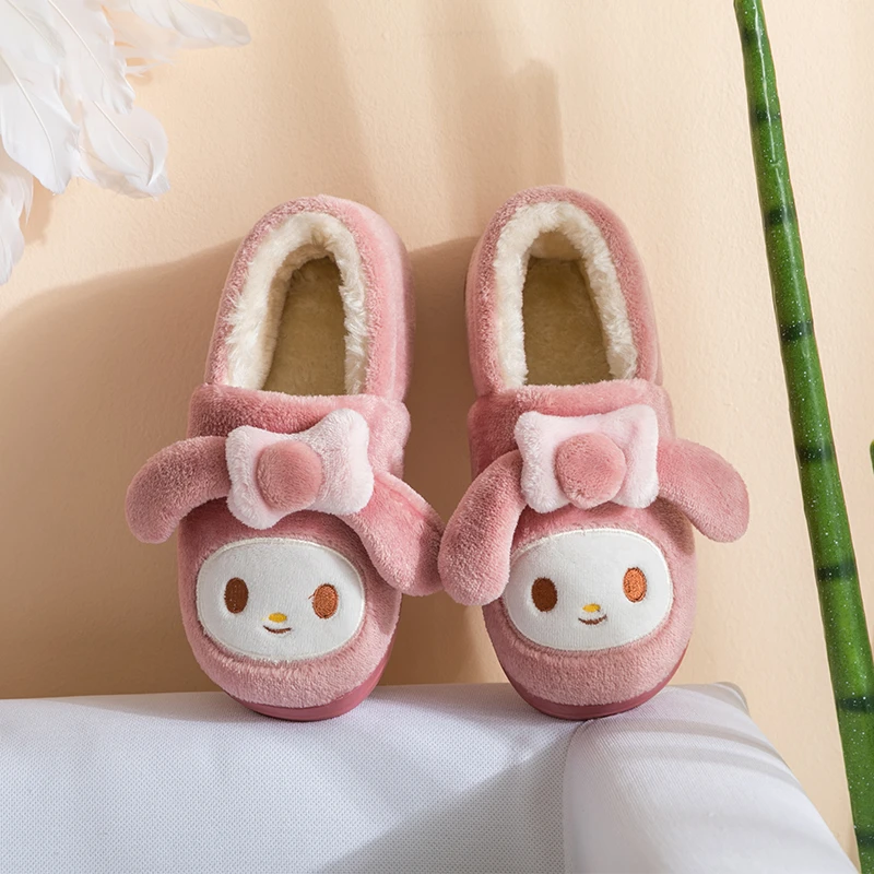 6618款秋冬季居家可爱包跟卡通大眼保暖棉鞋居家室内女情侣棉拖鞋