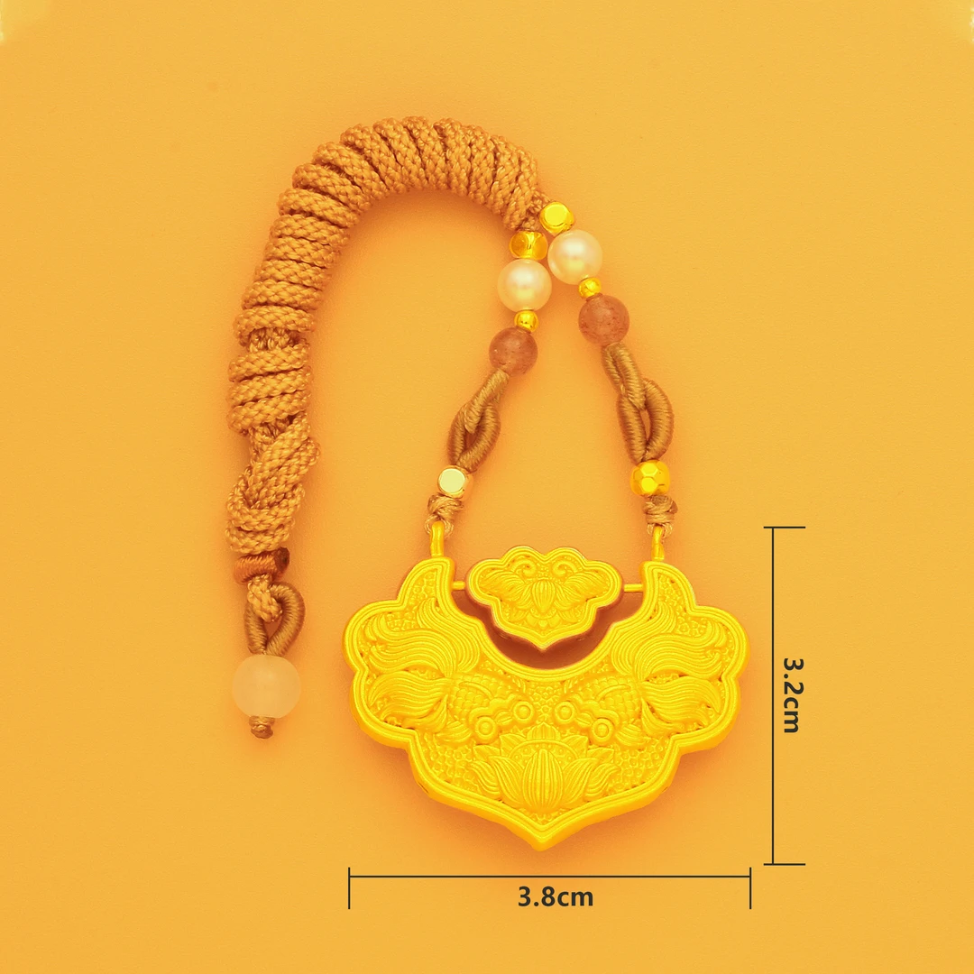 【5G锦鲤锁包】【多】足金999黄金金蹦迪吉祥锦鲤如意锁包 6608