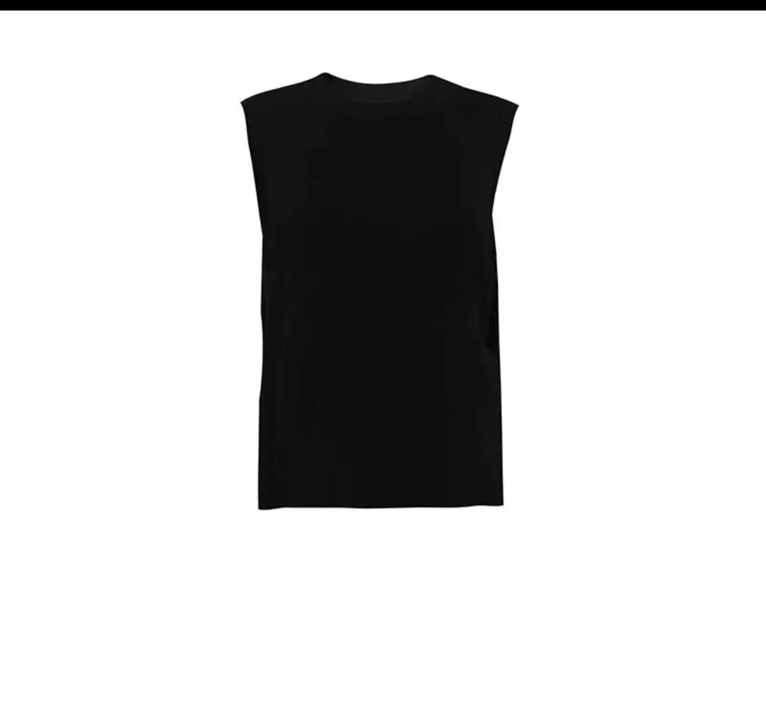 G¥G新款气质质感通勤减龄圆领开叉针织背心马甲