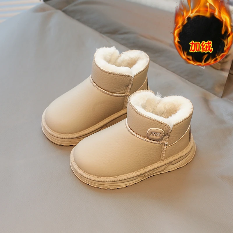 2024秋冬季新款男女孩雪地靴加绒加厚保暖大棉靴女孩防滑棉鞋男孩