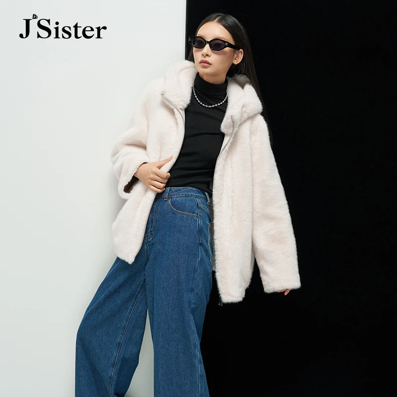 jsister冬季新款毛呢外套 JS女装时尚休闲热力感穿搭