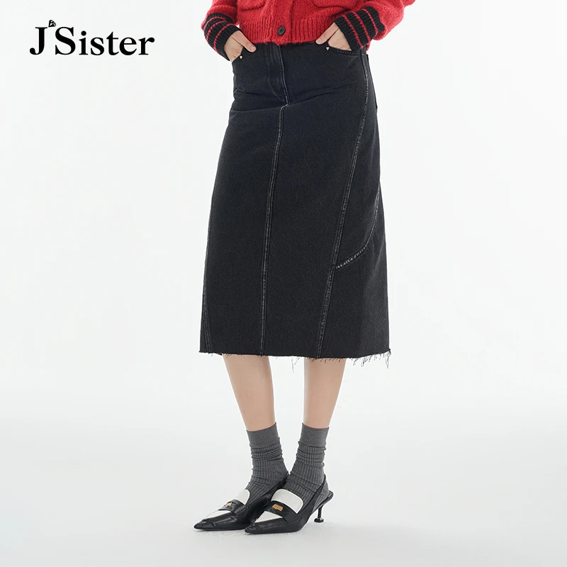 jsister秋季新款半身裙 JS女装时尚个性牛仔裙