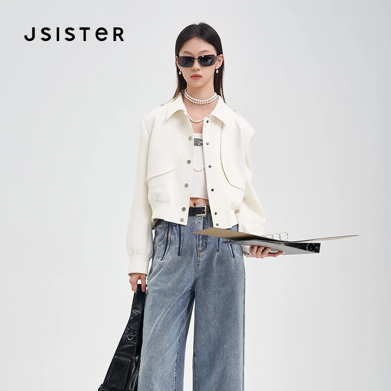 jsister秋季新款外套 JS女装时尚简约气质百搭通勤夹克
