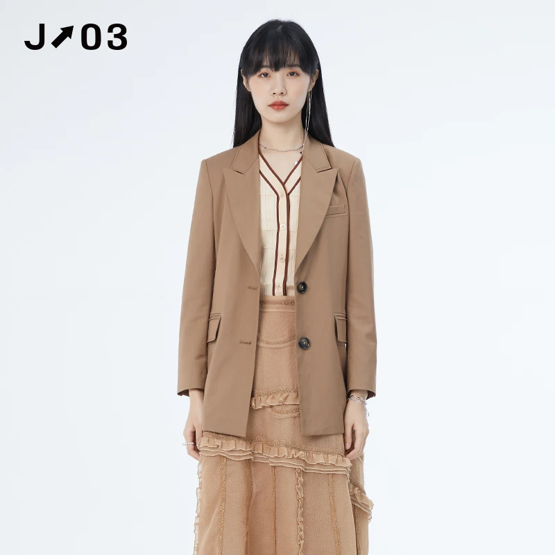 J03女装 秋季新款外套 时尚通勤气质中长款