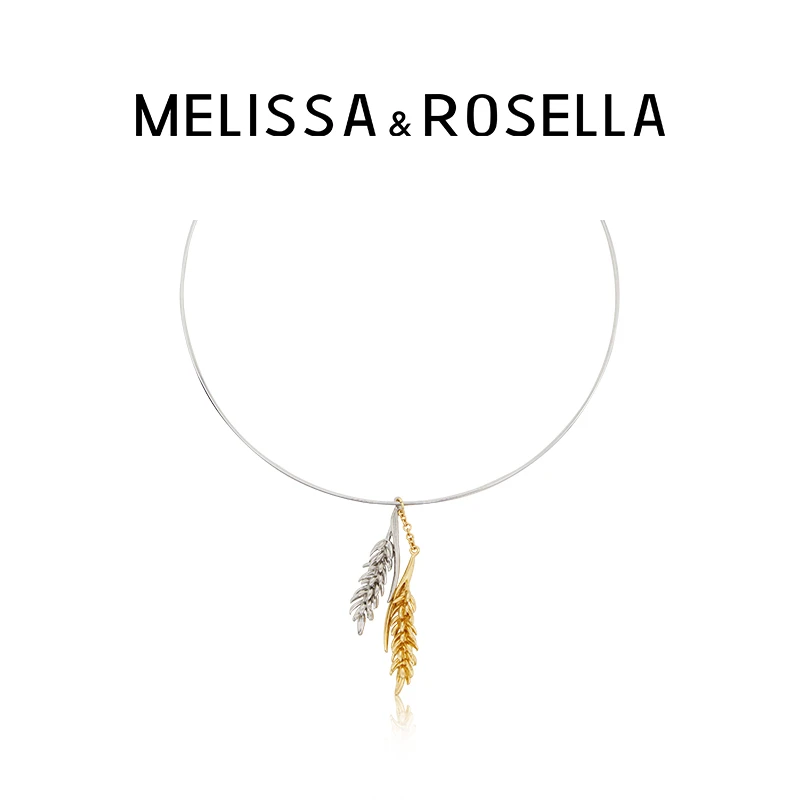 MELISSA&ROSELLA 铜合金项链 时尚气质轻奢丰收麦穗项圈金色百搭