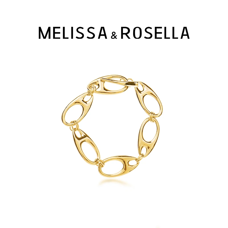 MELISSA&ROSELLA 铜合金手链 时尚ins冷淡风简约设计师猪鼻子OT扣