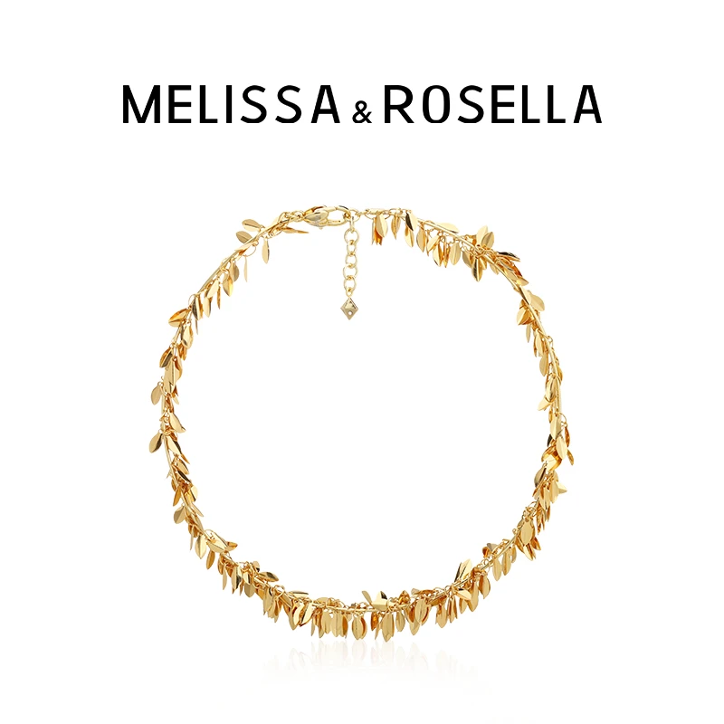 MELISSA&ROSELLA 铜合金项链 手工叶子流苏项圈百搭时尚choker