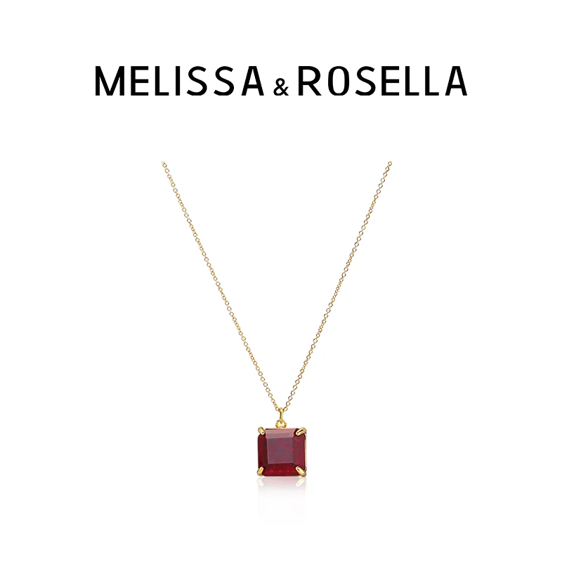 MELISSA&ROSELLA 铜合金项链 简约百搭方冰花项链气质锁骨坠链