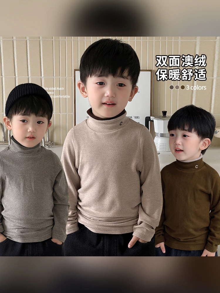 清仓 双面澳绒【隔热保暖小打底】高领儿童秋冬舒适打底衫秋冬CK736