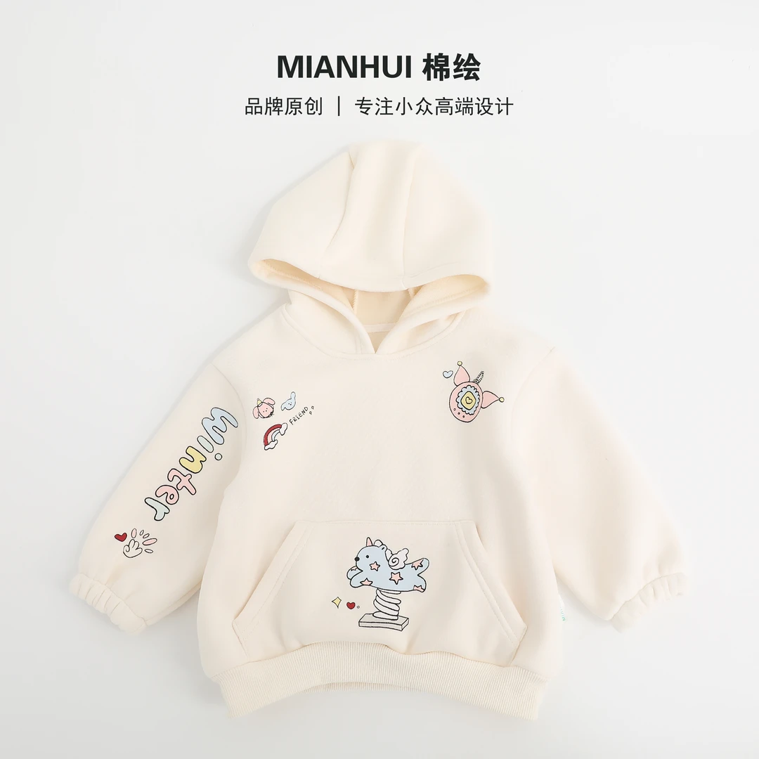 【天马行空】重工卡通绘画爆款长袖棉帽衫连帽卫衣34421042