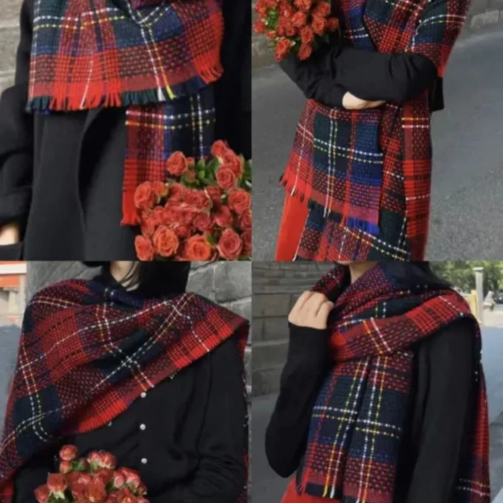 「复古格纹」秋冬新款经典时尚百搭围巾1800014