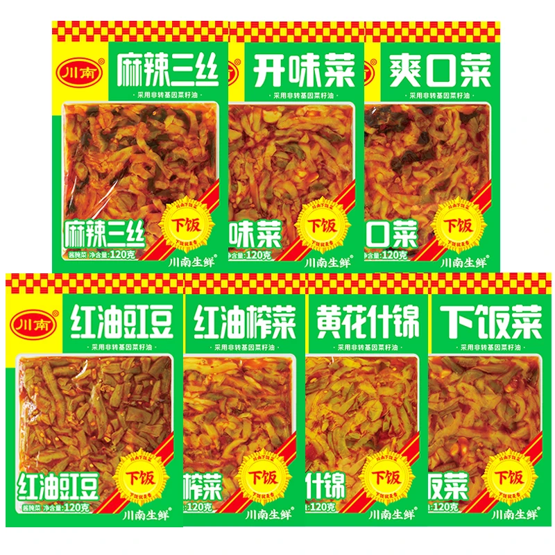 川南下饭菜120g袋装红油榨菜黄花什锦红油豇豆爽口下饭菜开袋即食