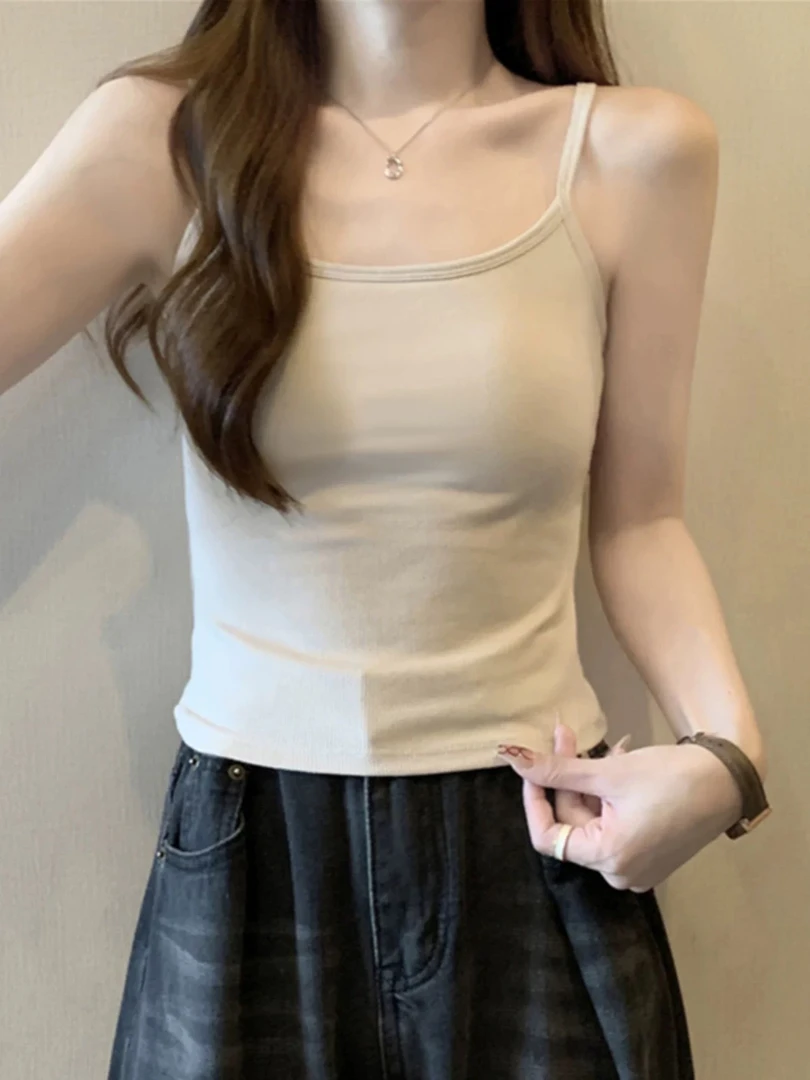 (糖糖99-159）小胖家简约吊带小背心女内搭外穿美背