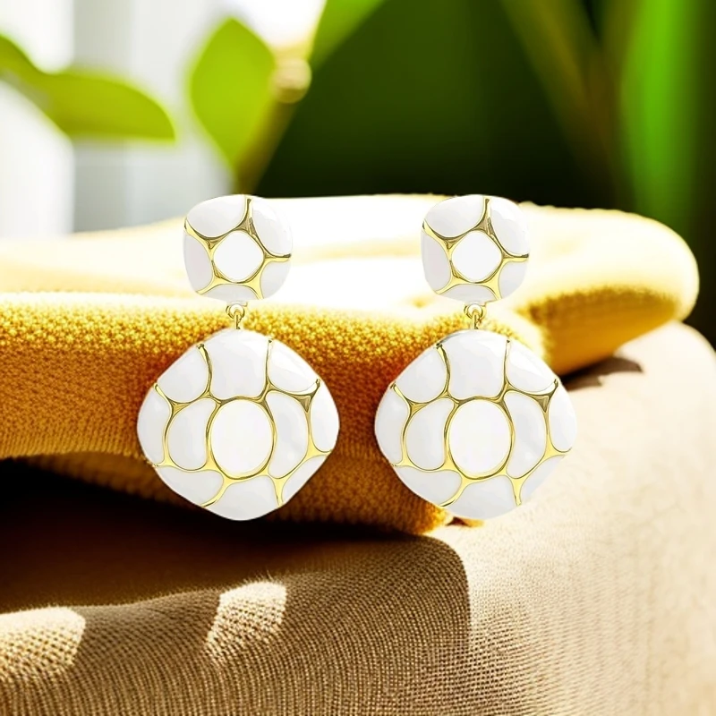 铜合金耳饰 斑马纹耳环气质时尚百搭高档法式复古高级感耳钉1073