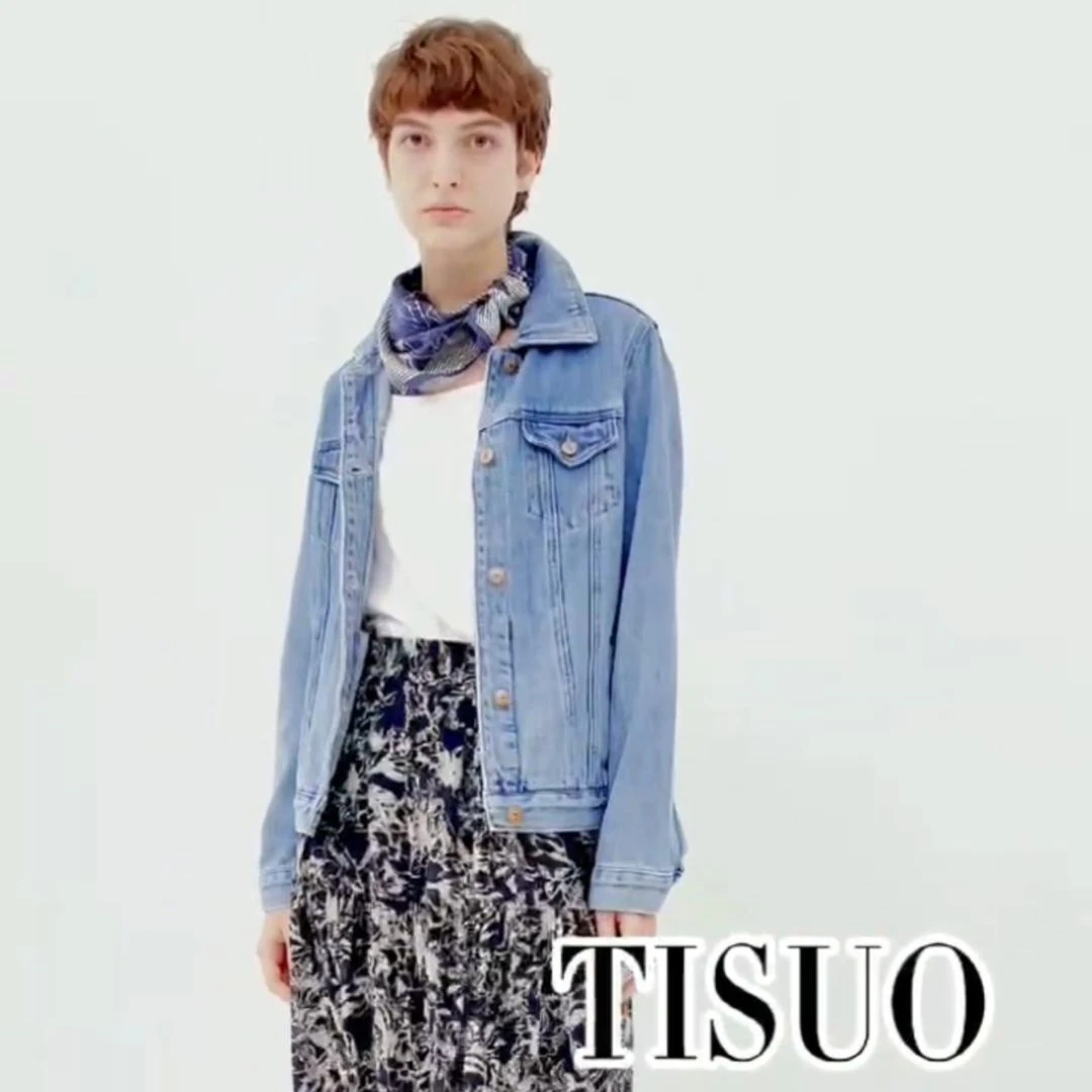 TISUO/绨索经典款简约女士牛仔上衣短款牛仔外套TS205606