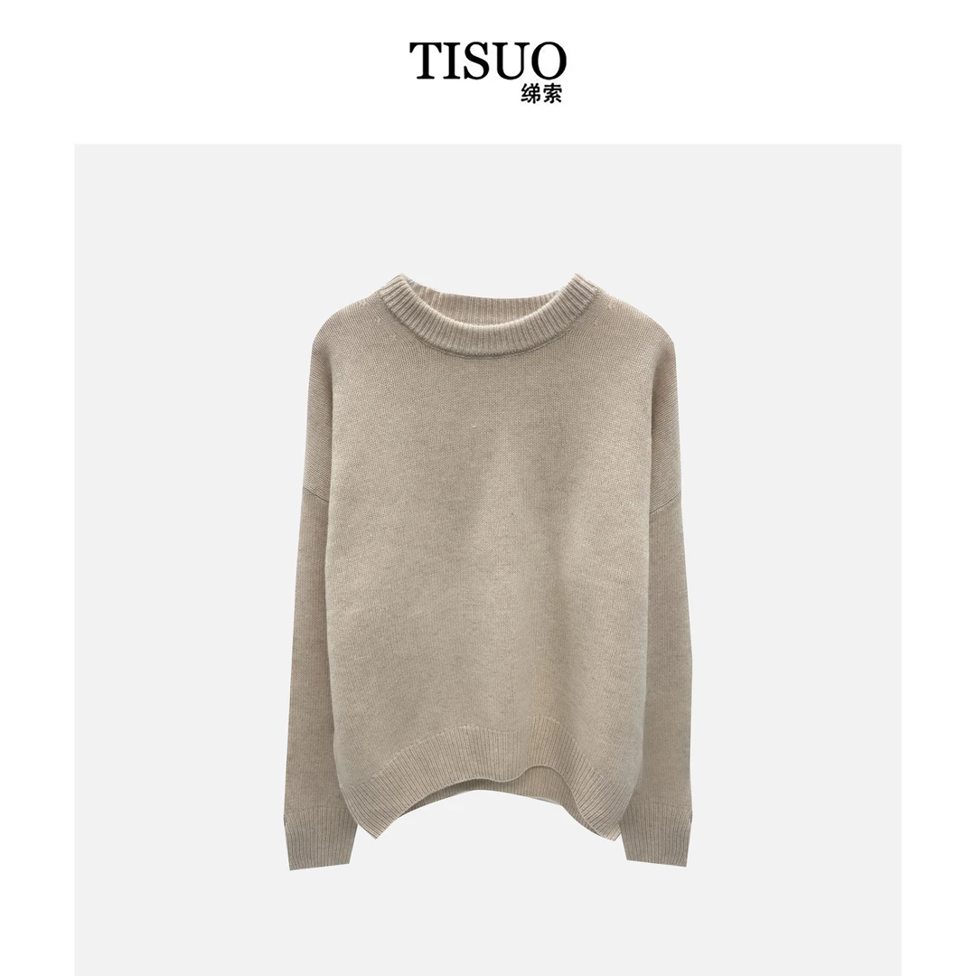 TISUO/绨索 “丝线游戈”经典圆领羊毛针织上衣 TS310065