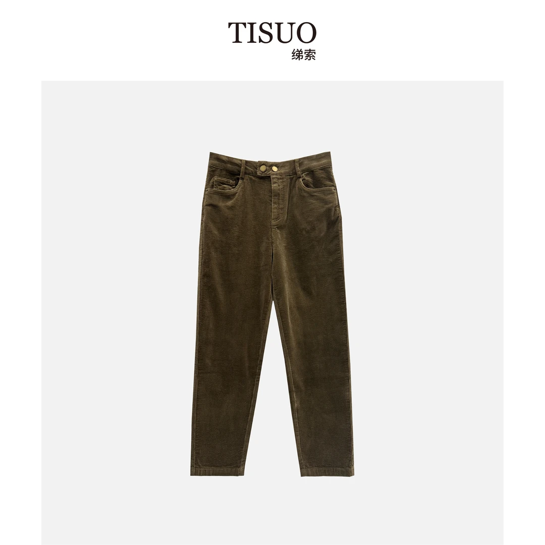 TISUO/绨索 “复古印象”显瘦弹力灯芯绒法棍裤 TS310229