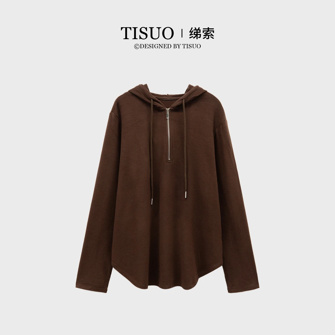 TISUO/绨索【秋日漫步】定制德绒拉链连帽上衣TS810884