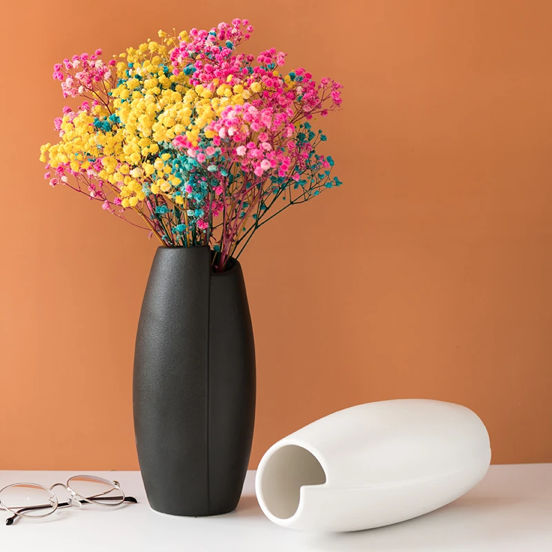 满天星轻奢陶瓷花瓶水培插干花简约现代北欧客厅餐桌家居装饰摆件